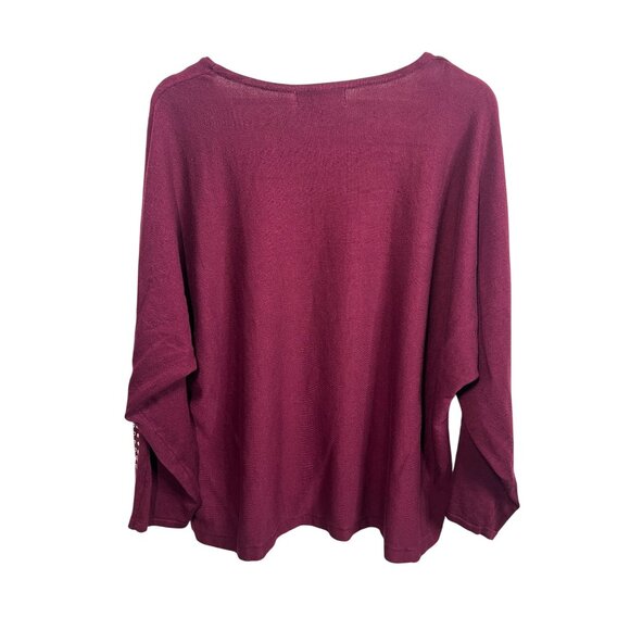 Carolyn Taylor Sweater Womens Knit Top Pullover Studded Dolman Plus Size 1X Fall - Picture 8 of 15